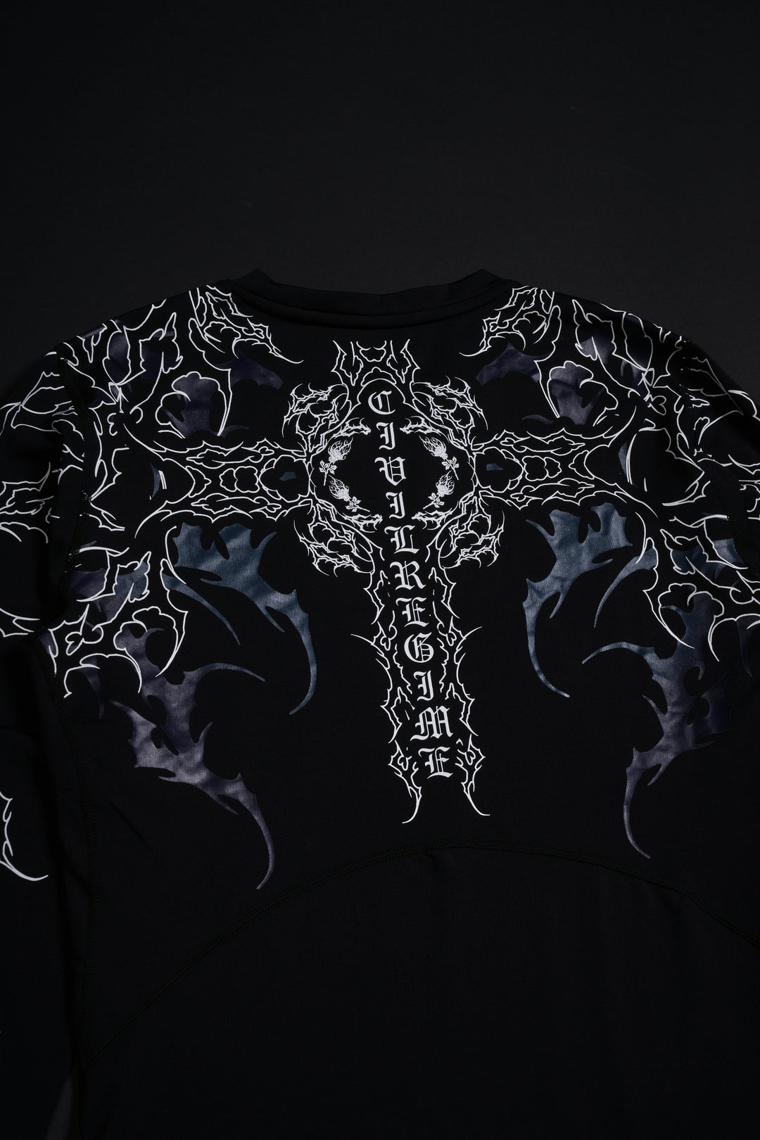 Corpse Cross Flex Scoop L/S Compression Shirt in Black