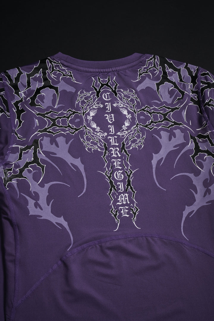 Corpse Cross Flex Scoop L/S Compression Shirt in Lavender Fade