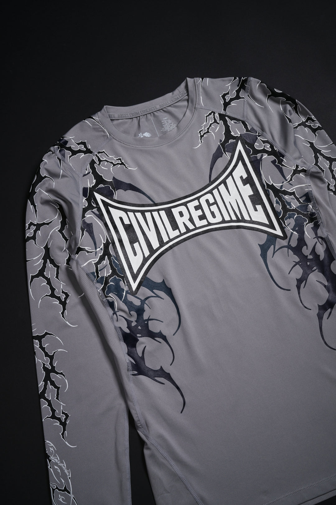 Corpse Cross Flex Scoop L/S Compression Shirt in Ash Gray