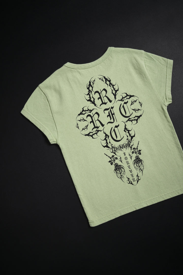 Fallen Star Baby Tee in Pistachio