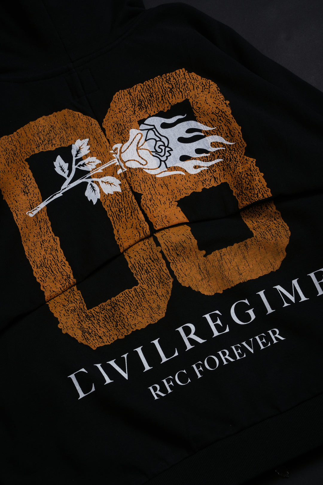 No. 08 Faith Destroy Zip Hoodie in Black