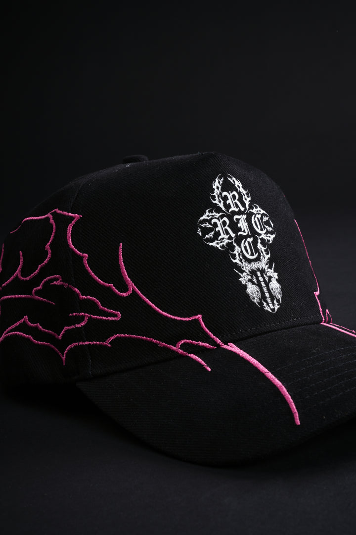 Sigil Cross 5 Panel Snapback Hat in Black