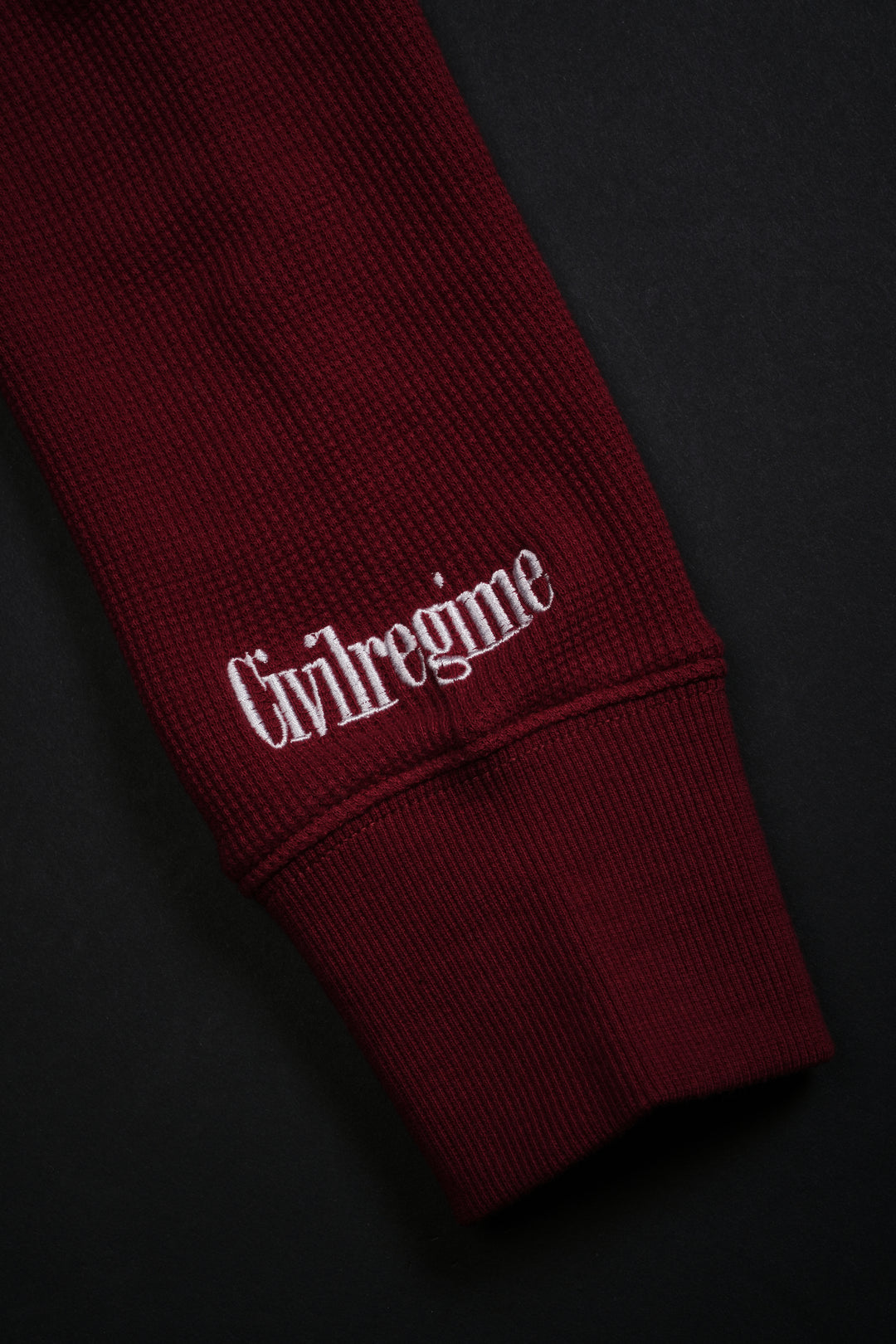 Reverse Curse Crop Waffle Thermal in Oxblood