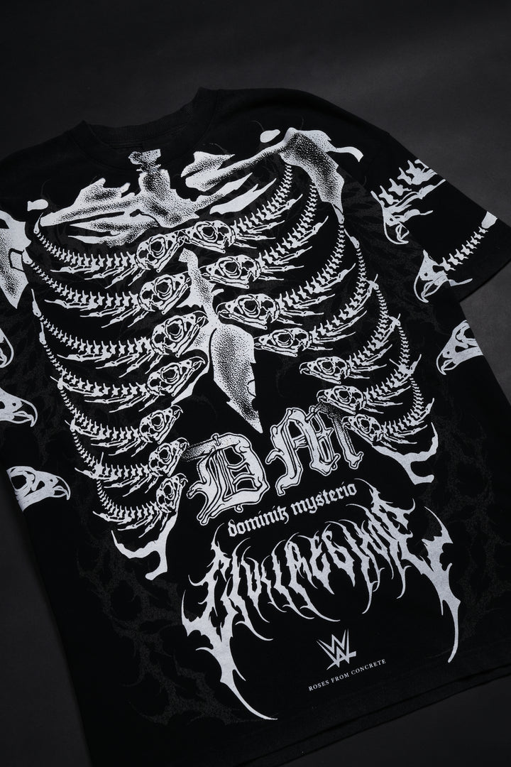 Bones Of Betrayal American Classic Oversized Tee in Vintage Black