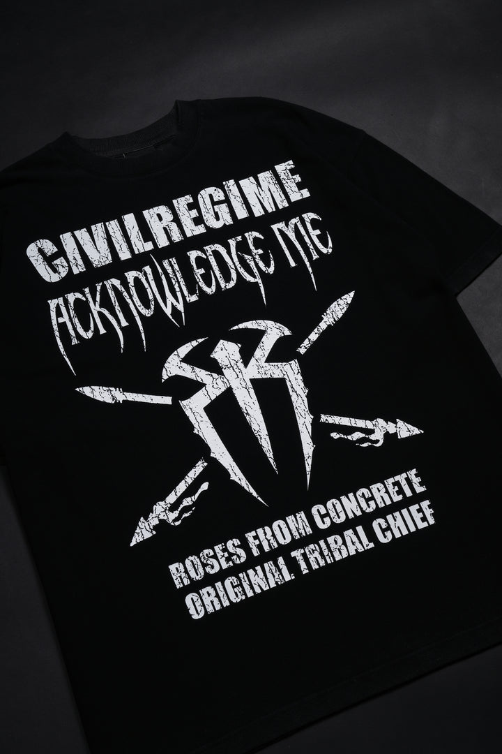 Tribe Chief American Classic Oversized Tee in Vintage Black