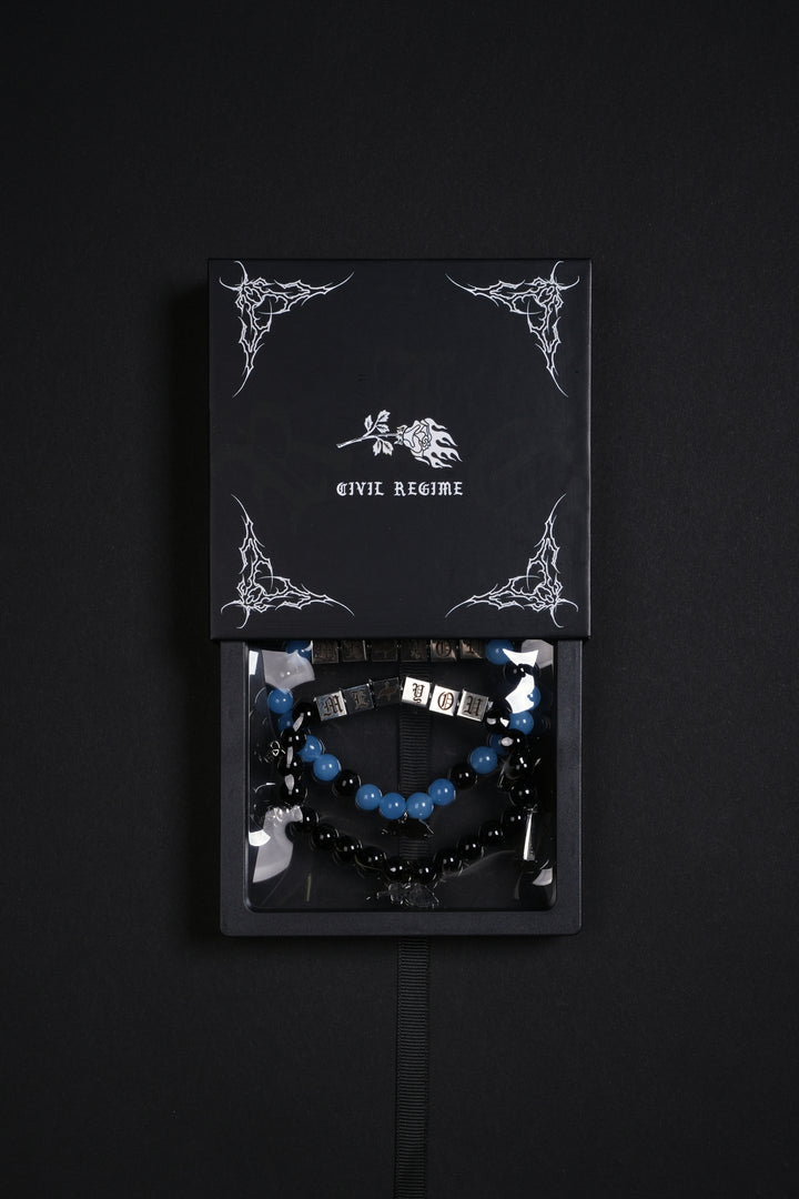 Me + You <3 Bracelet Set in Black/Blue