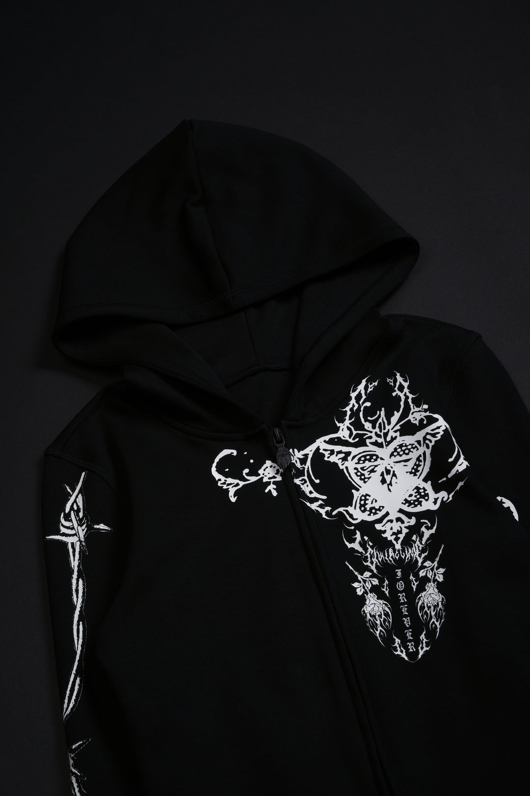 Control Alt Delete Pookie Zip Up Hoodie in Black