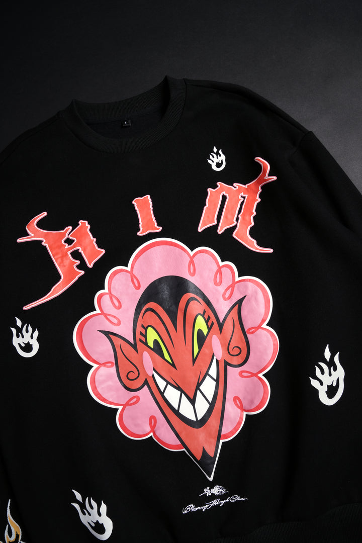 Prince Of Darkness Cozy Crewneck in Black