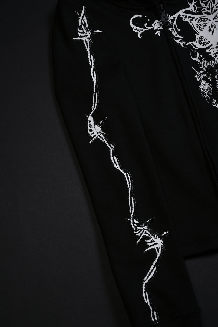 Control Alt Delete Pookie Zip Up Hoodie in Black