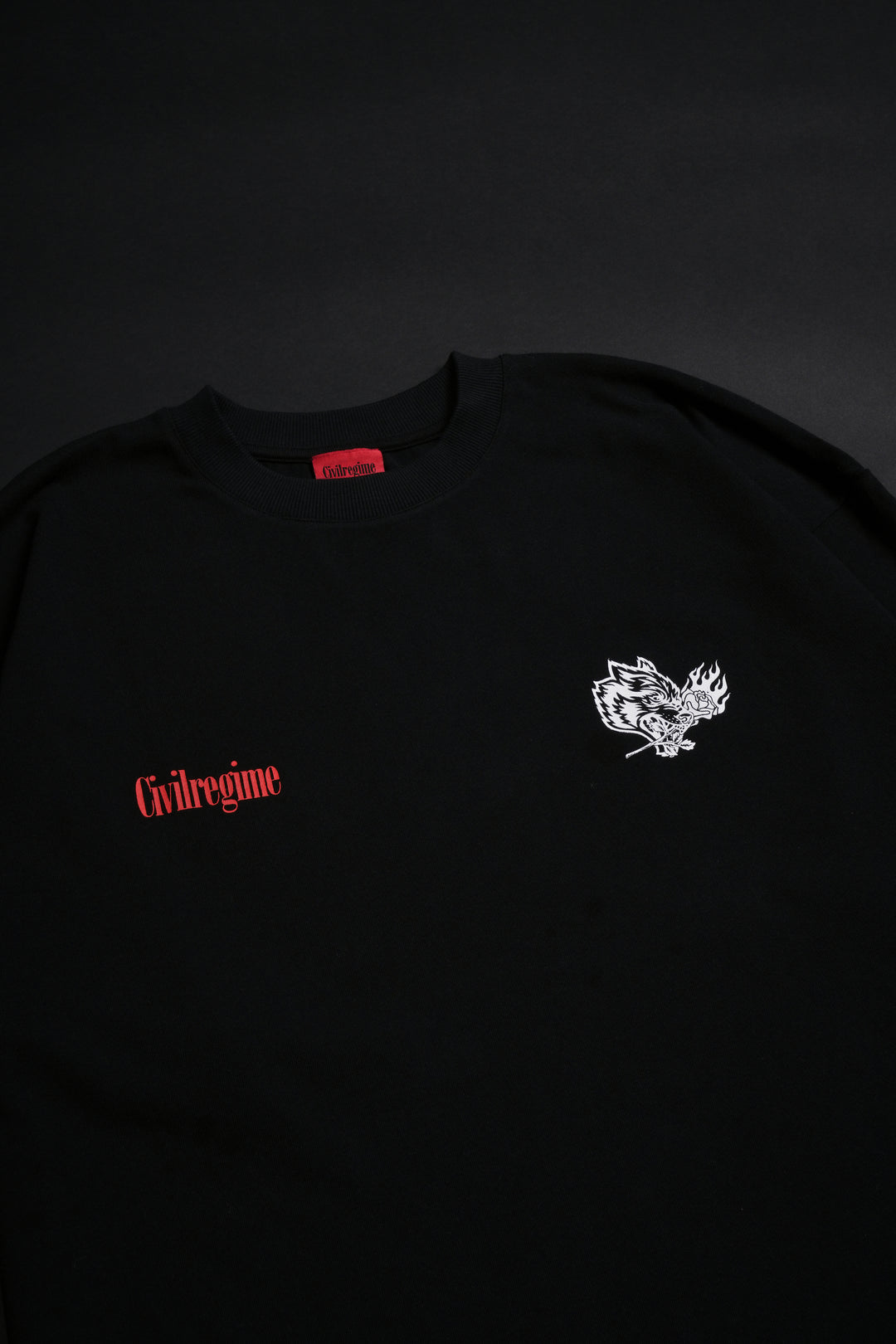 Wolf From Concrete American Classic Oversized Tee in Black