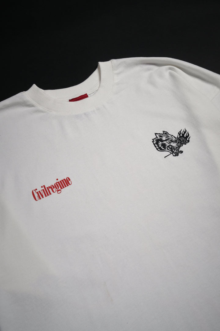 Wolf From Concrete American Classic Oversized Tee in Butter