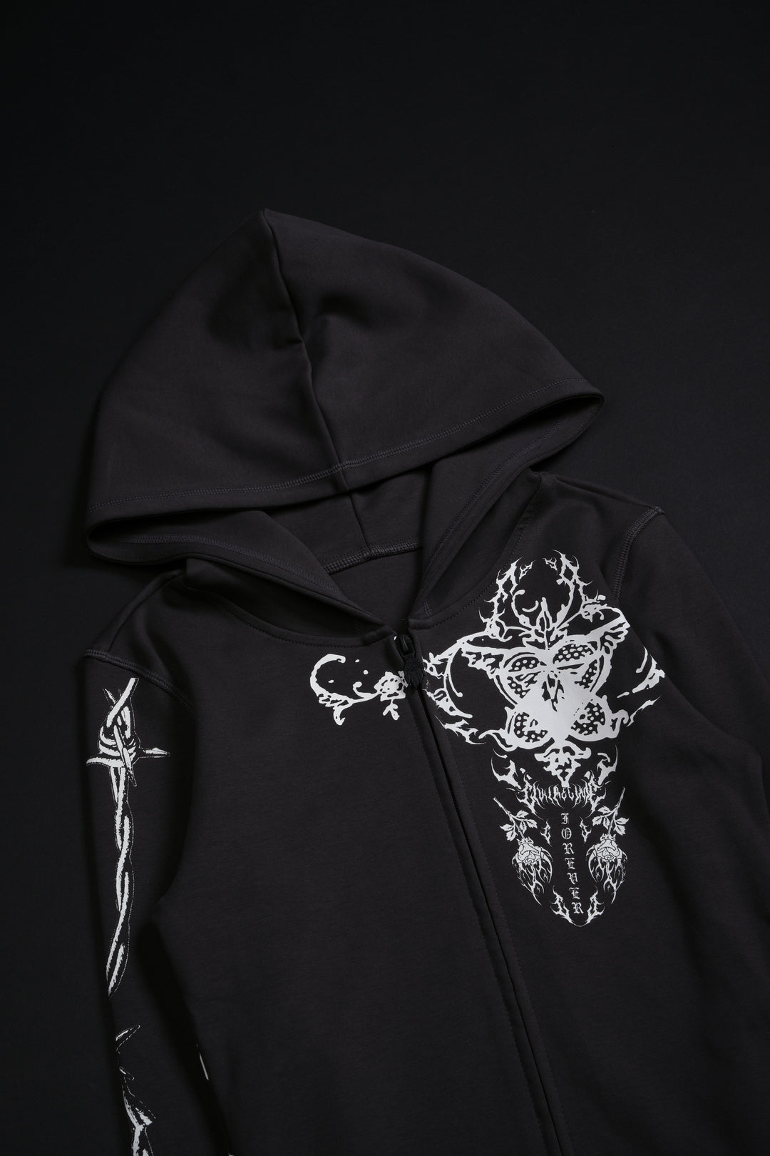 Control Alt Delete Pookie Zip Up Hoodie in Ash Gray