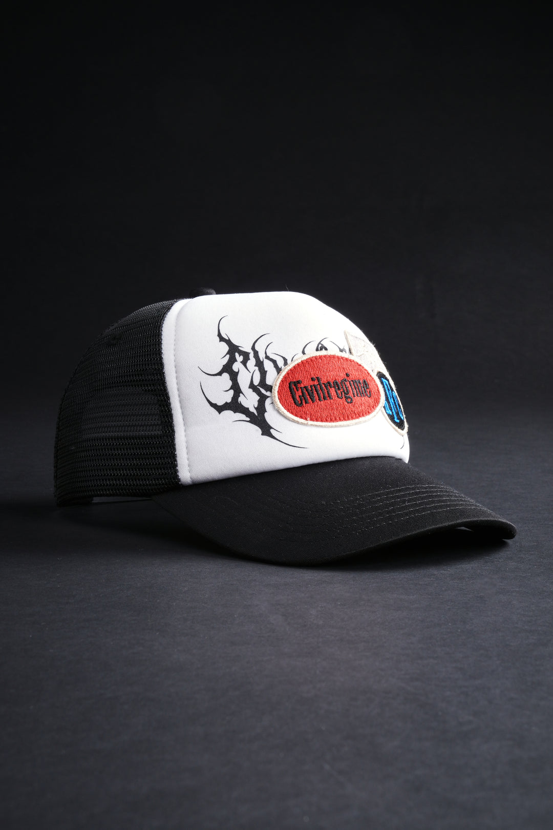 Covered Trucker Hat in White/Black