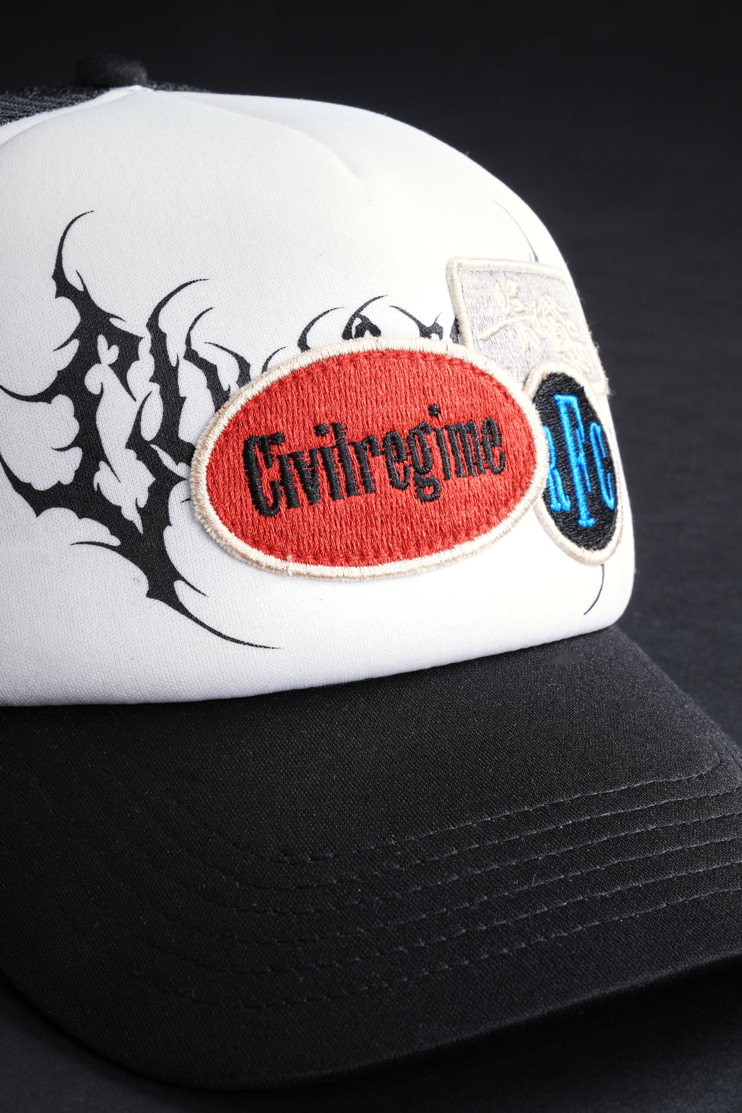 Covered Trucker Hat in White/Black