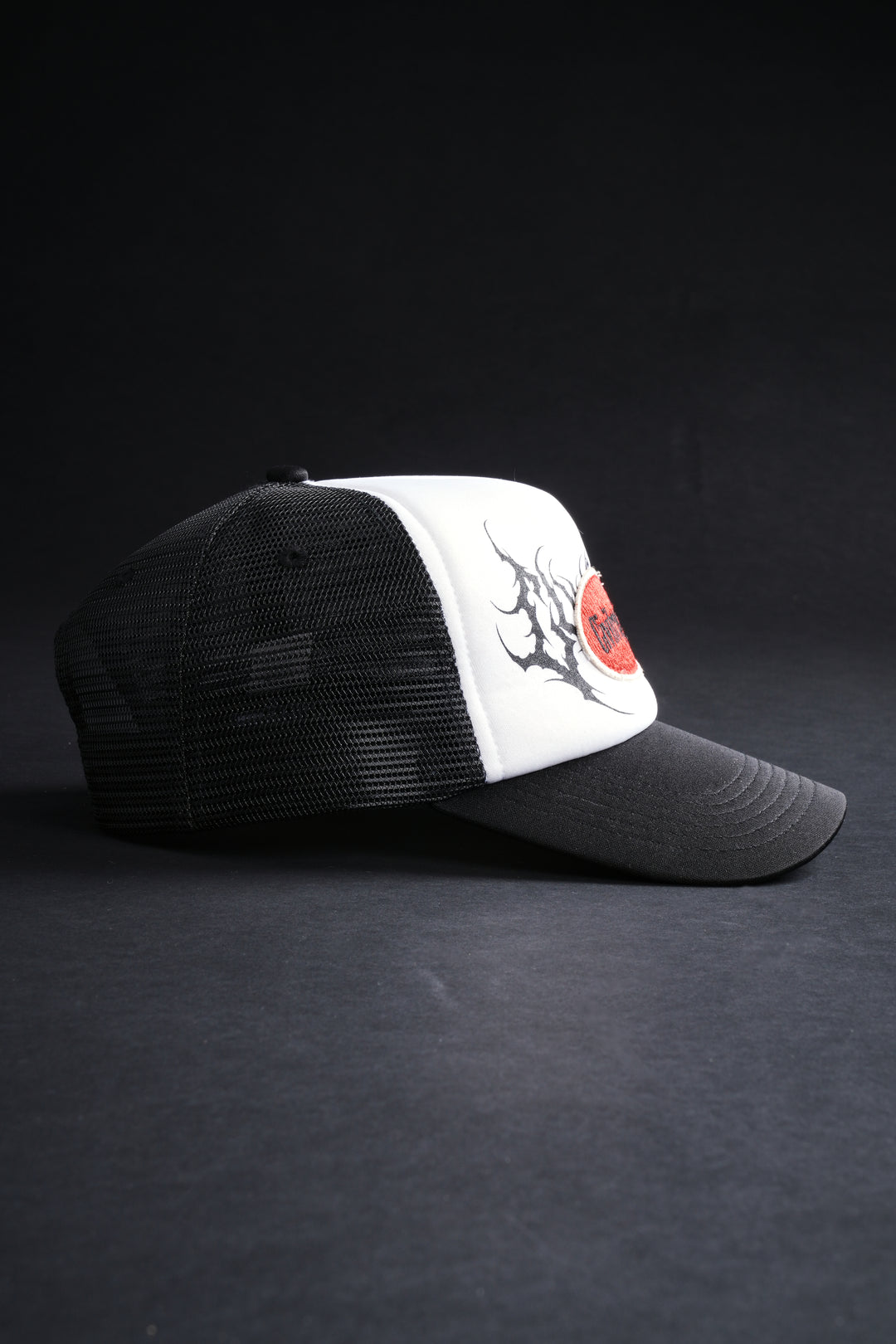 Covered Trucker Hat in White/Black