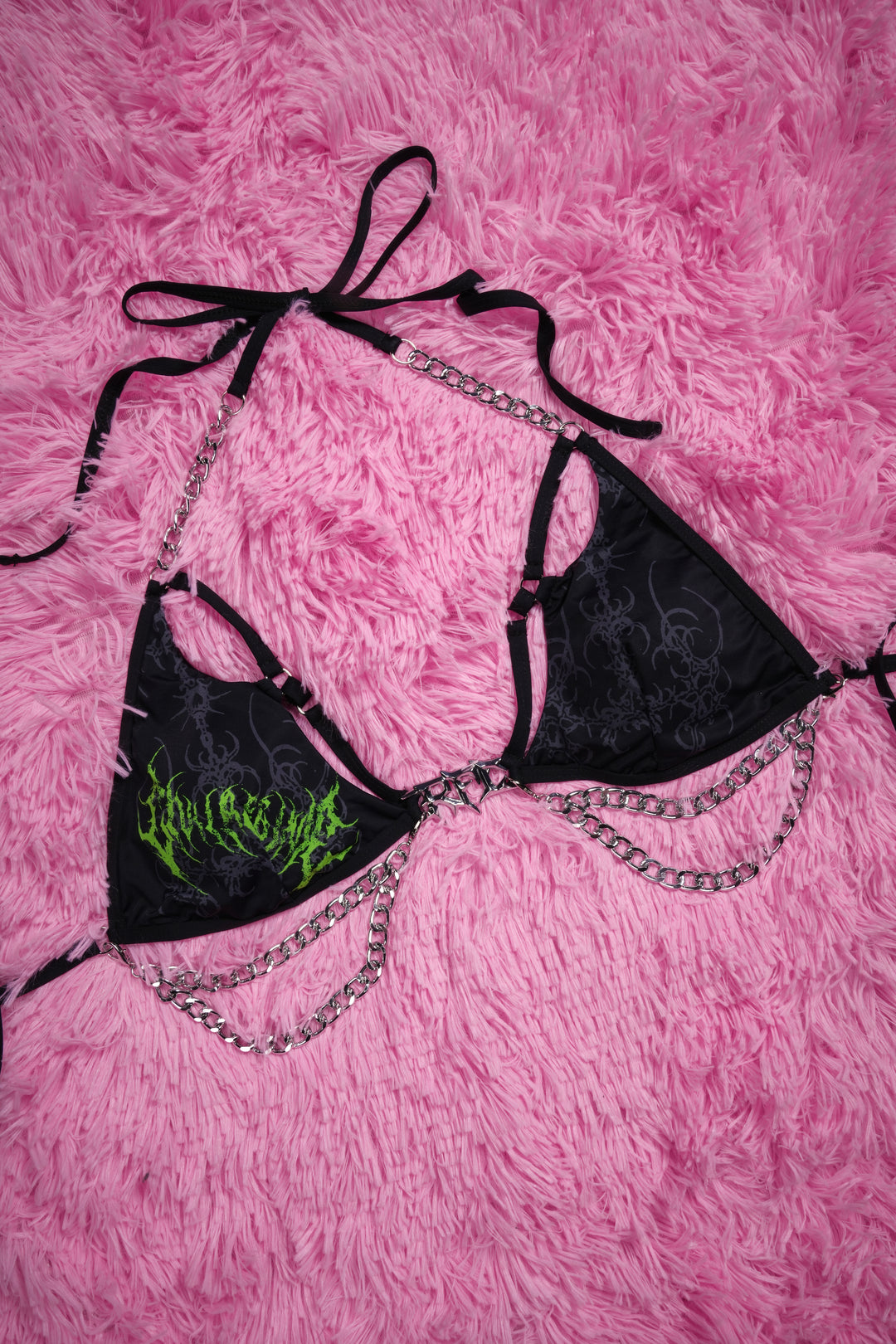 Blackout Baby Chainkini Top in Black