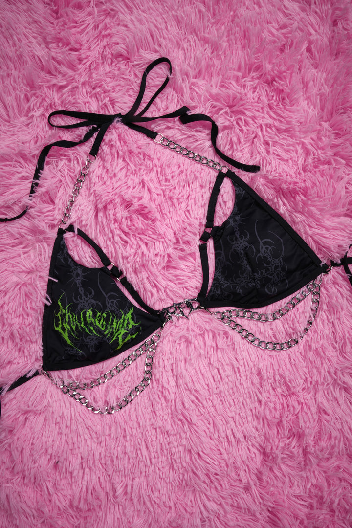 Blackout Baby Chainkini Top in Black