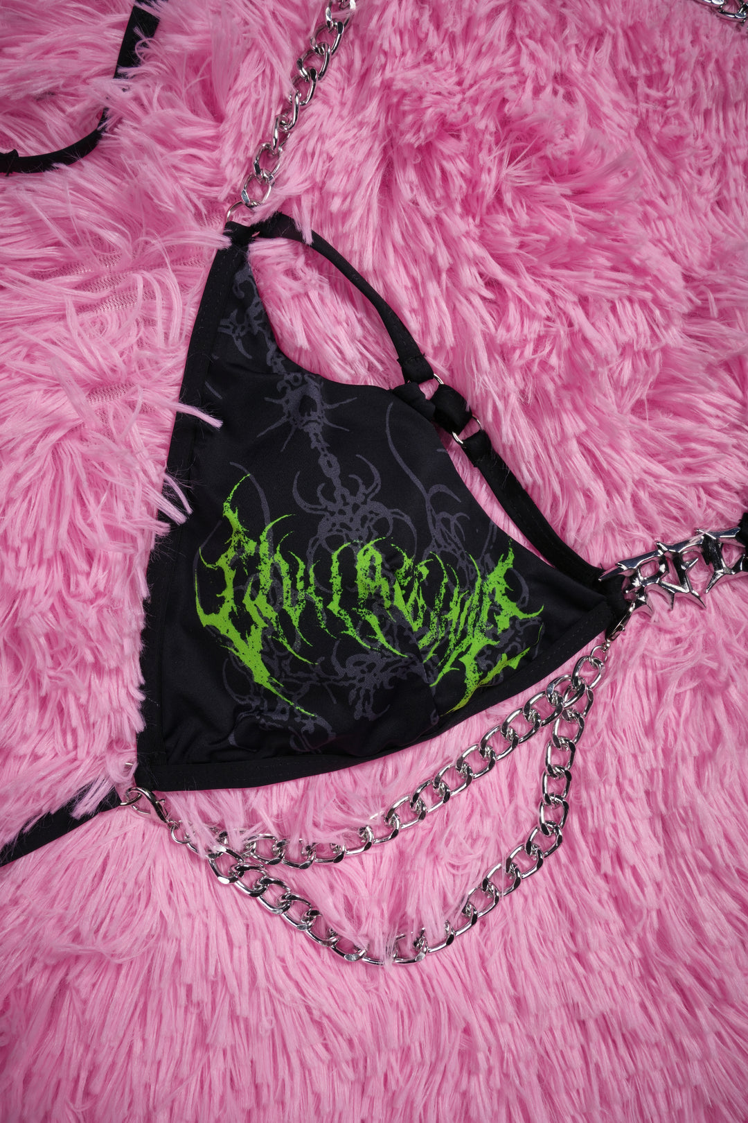 Blackout Baby Chainkini Top in Black