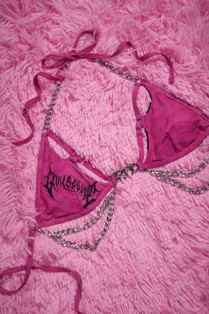Sinful Sweetheart Chainkini Top in Pink