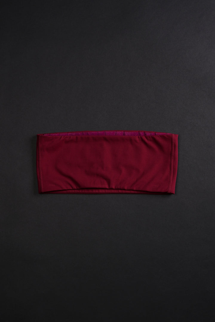 Civil Metal Core Bandeau Top in Dark Red