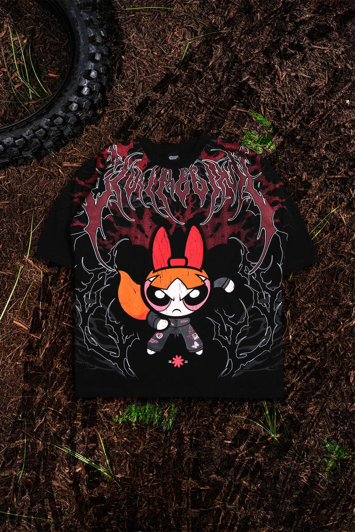 Blossom's Thorn Rush "Side By Side" 199X Oversized Tee in Black