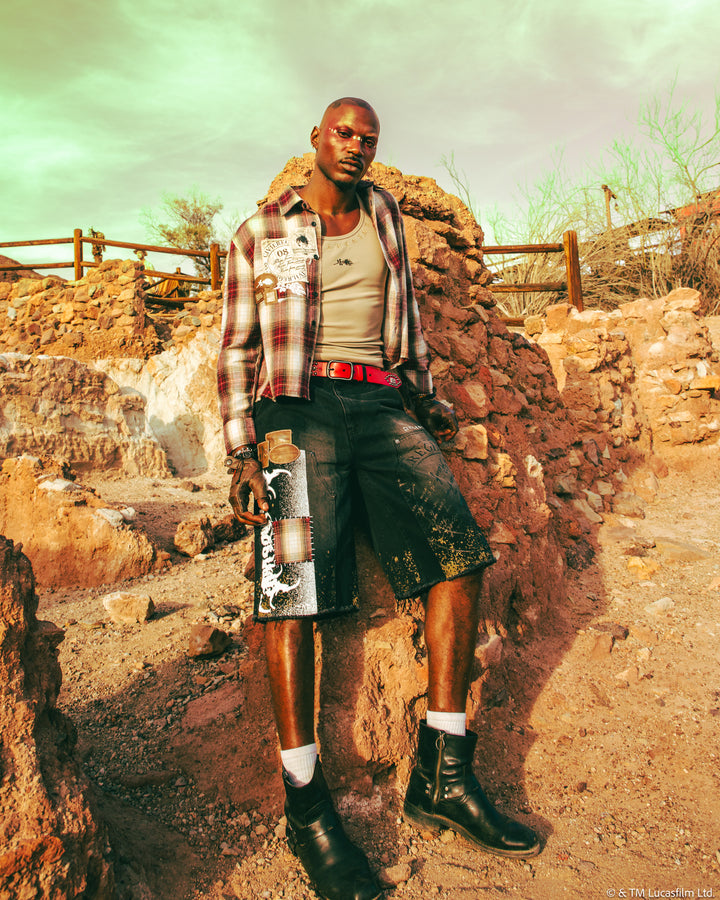 Wanted Cad Bane Ivar Flannel in Brown Plaid