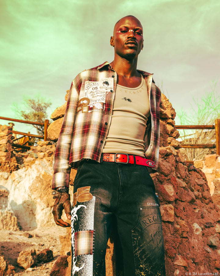 Wanted Cad Bane Ivar Flannel in Brown Plaid