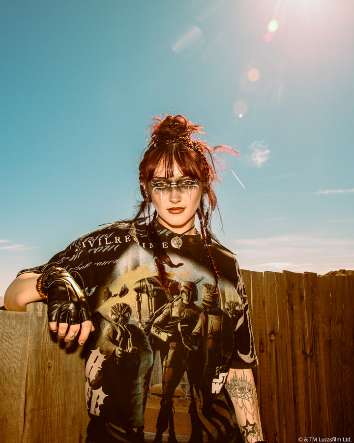 Galactic Hunter American Classic Oversized Tee in Vintage Black