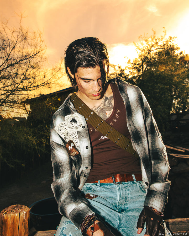 Wanted Cad Bane Ivar Flannel in Black Plaid