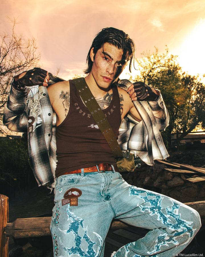 Wanted Cad Bane Ivar Flannel in Black Plaid