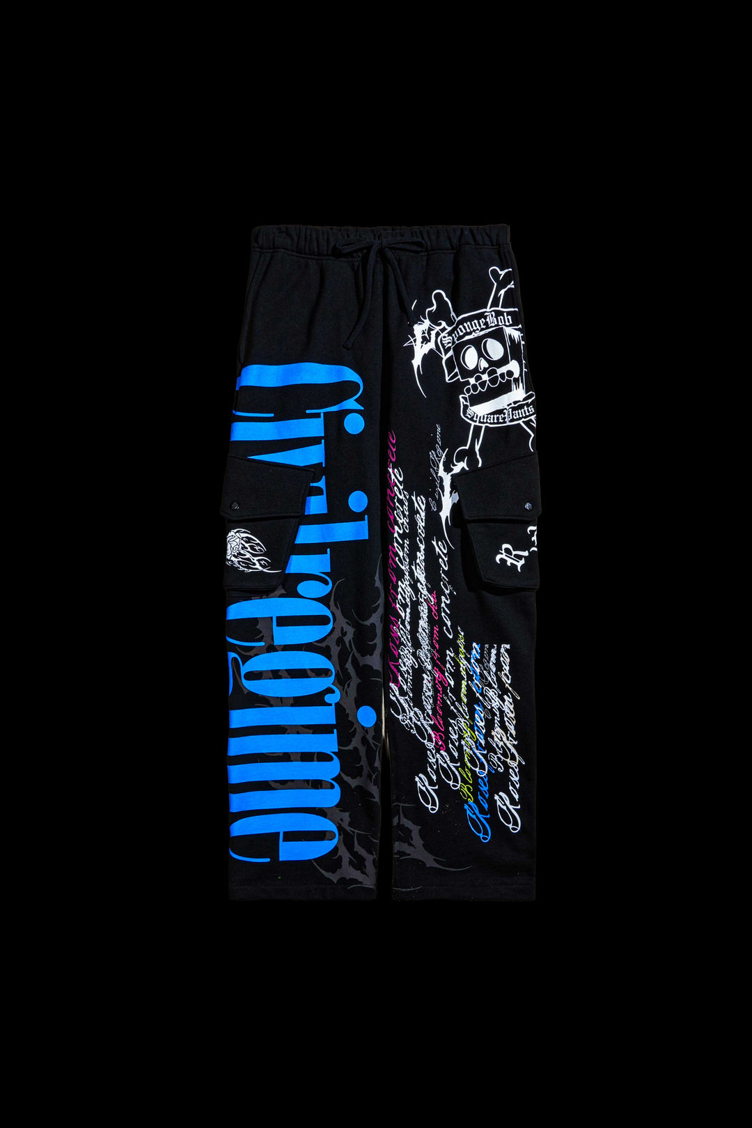 Anchor Eternal Wide Leg Cargo Pants in Black