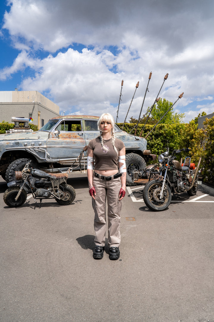 Concrete Sin Baby Tee in Sun Wash Brown
