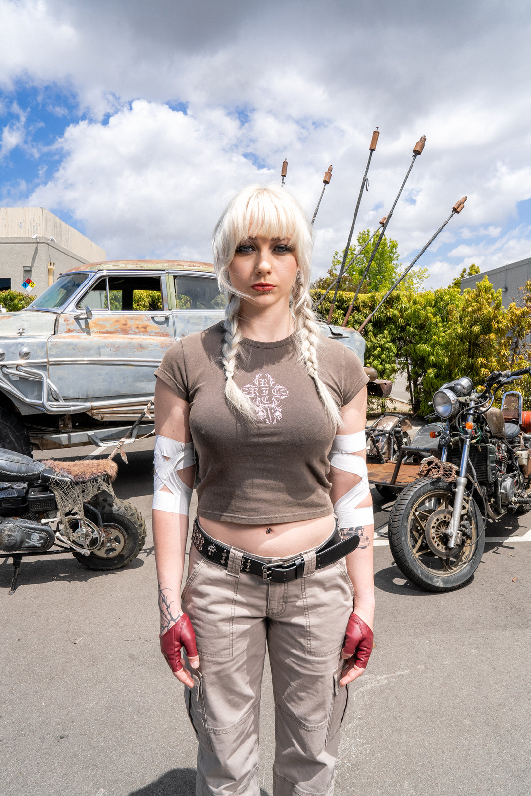 Concrete Sin Baby Tee in Sun Wash Brown