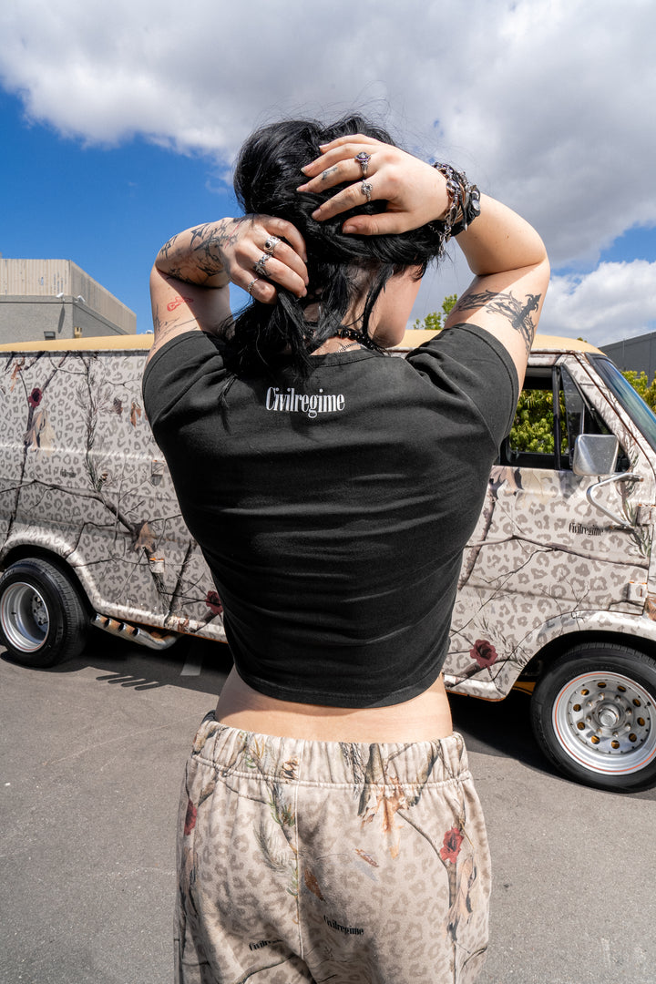 Concrete Sin Baby Tee in Black