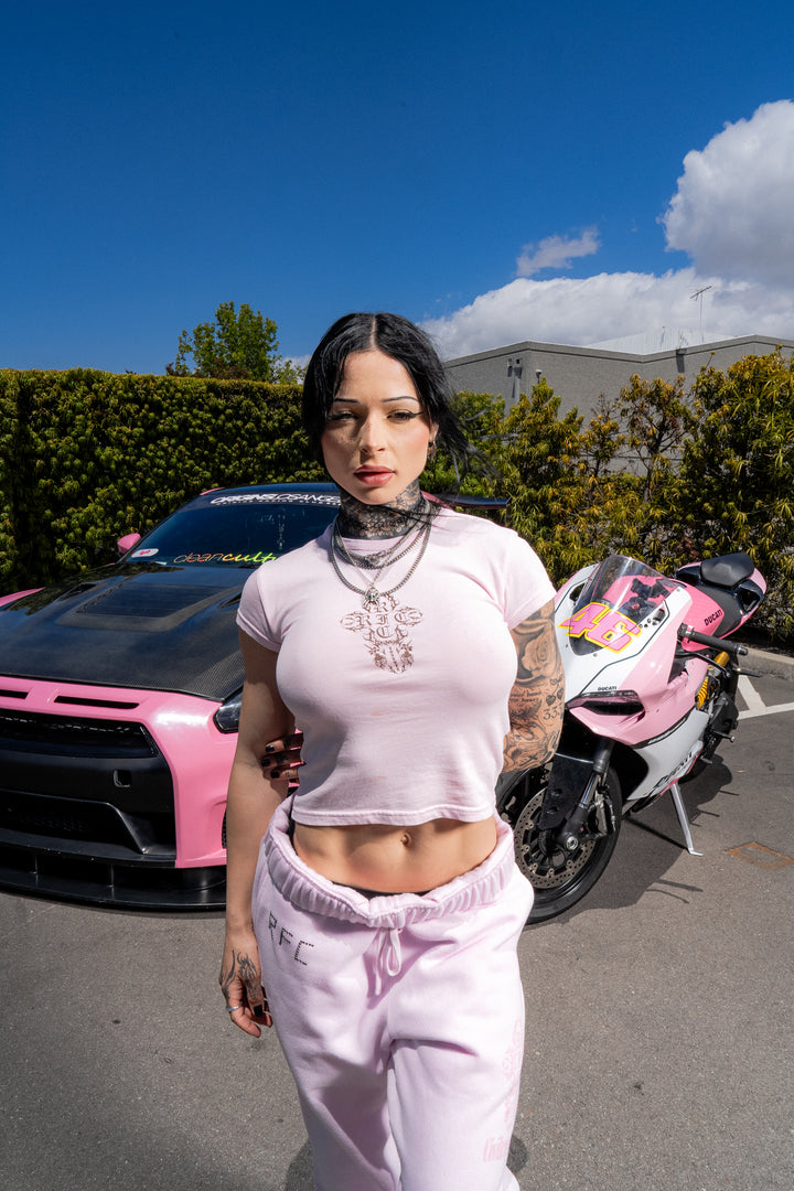 Concrete Sin Baby Tee in Sun Wash Baby Pink