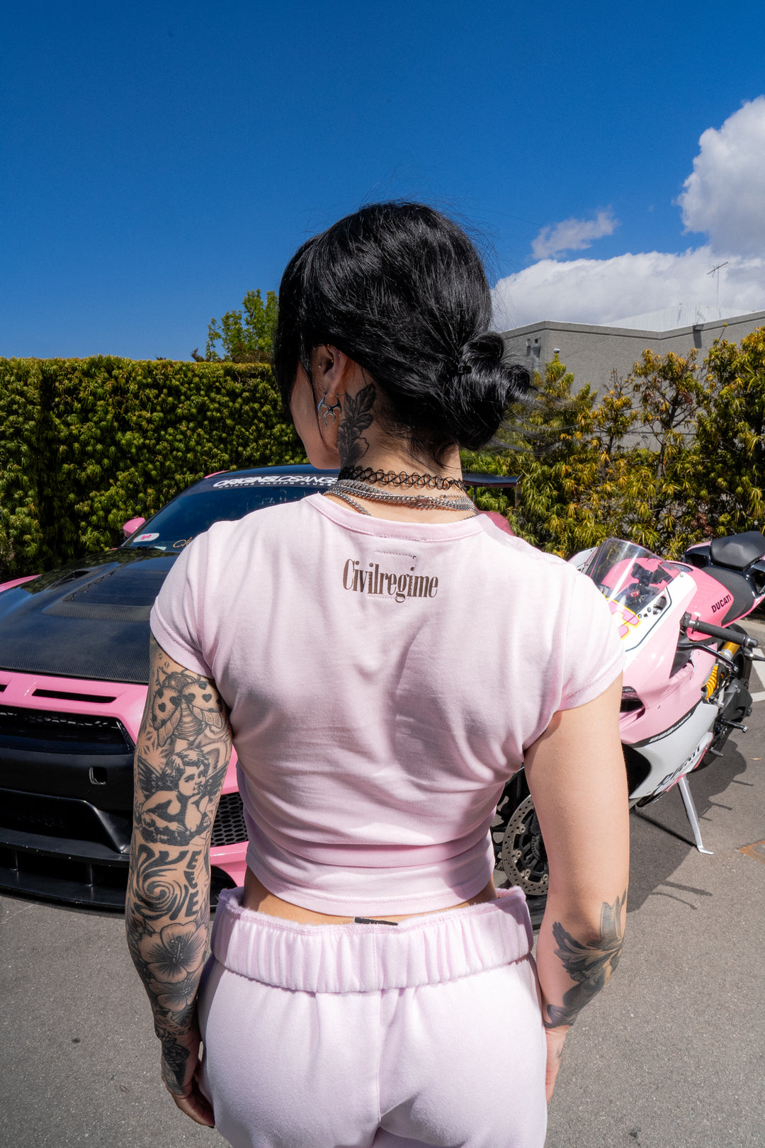 Concrete Sin Baby Tee in Sun Wash Baby Pink