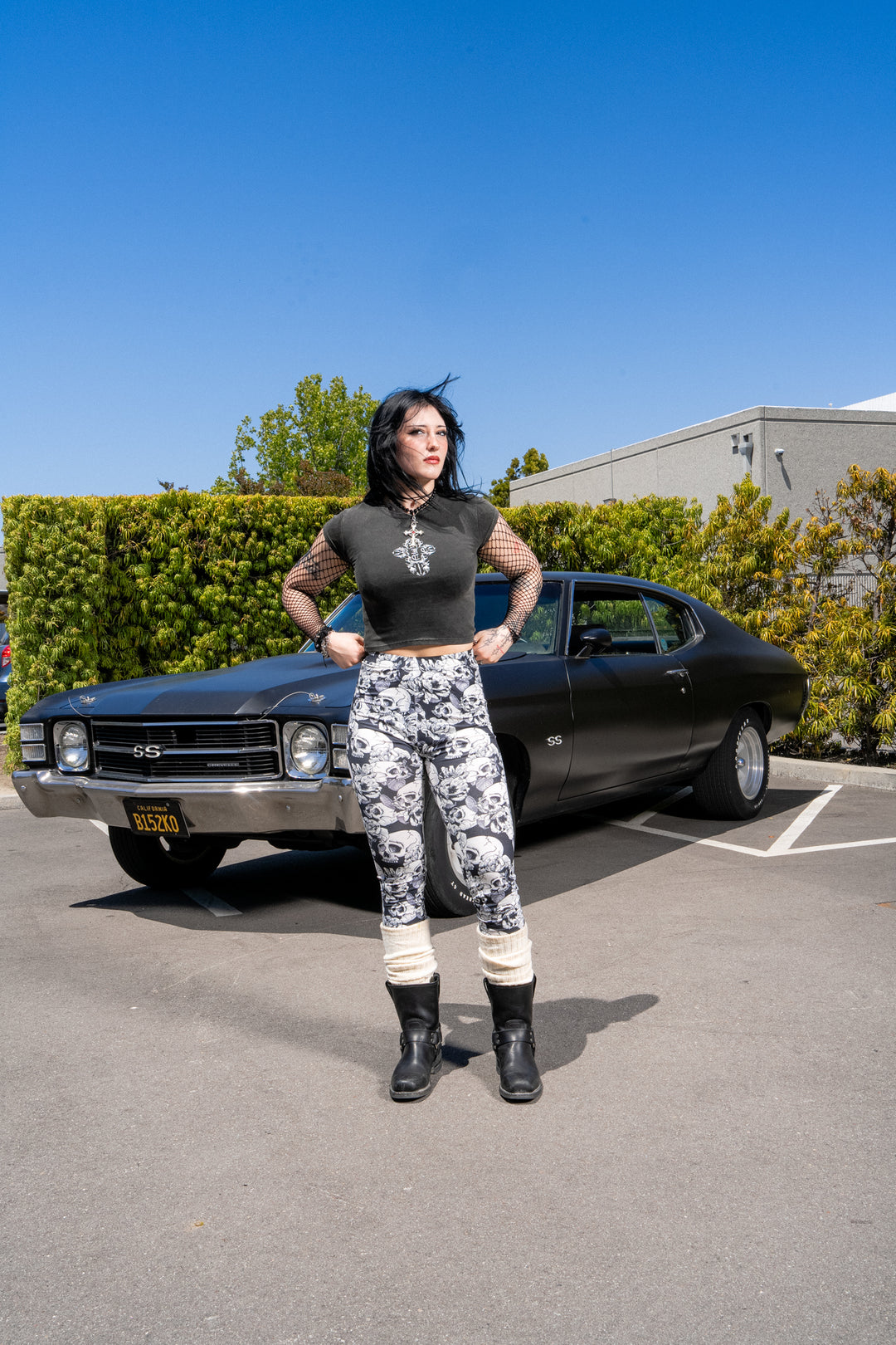 Concrete Sin Baby Tee in Sun Wash Vintage Black