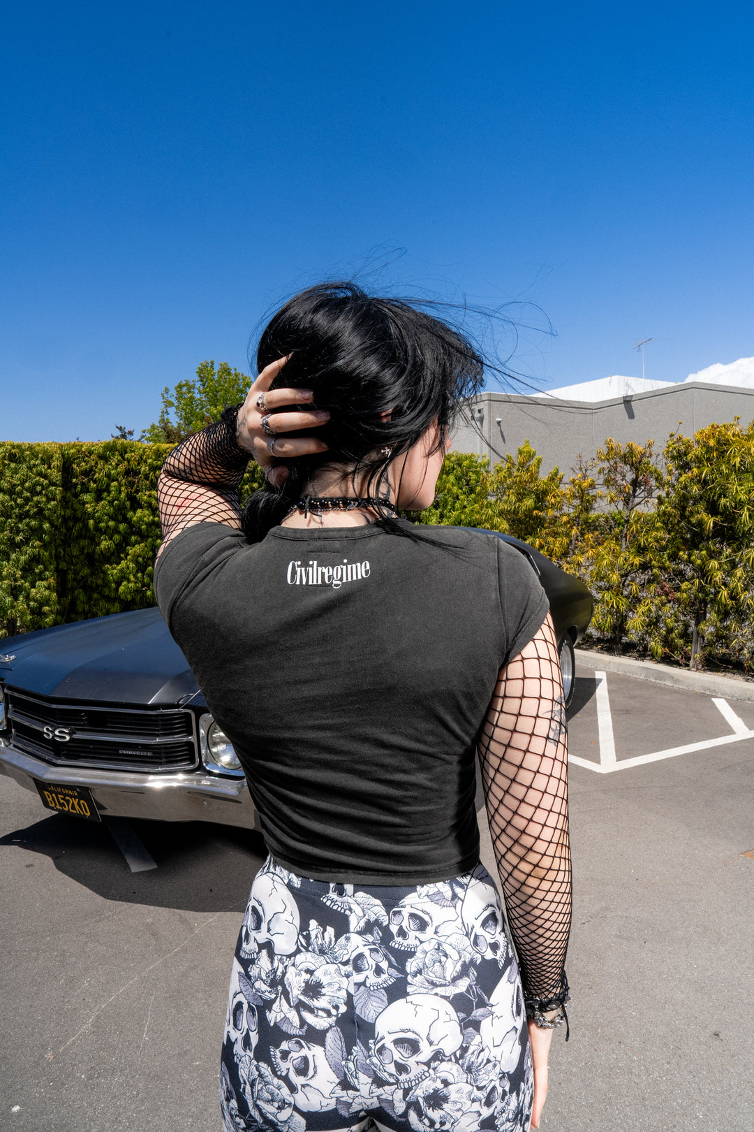 Concrete Sin Baby Tee in Sun Wash Vintage Black