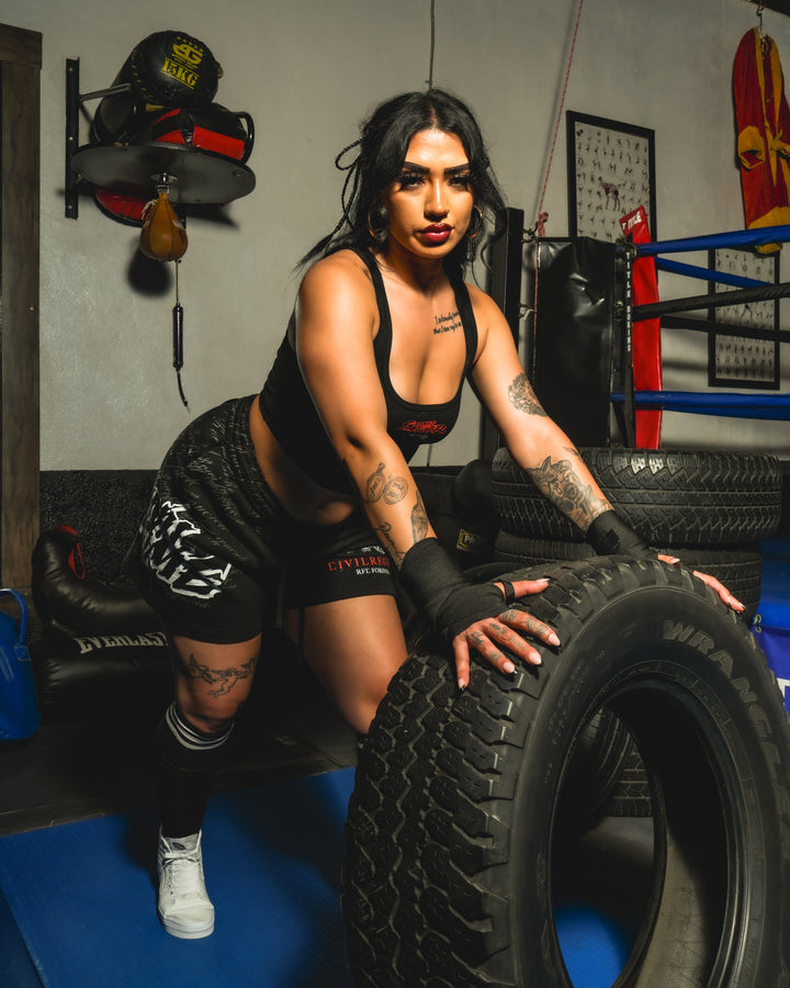 Fighters From Concrete Thorns Baggy Shorts in Black