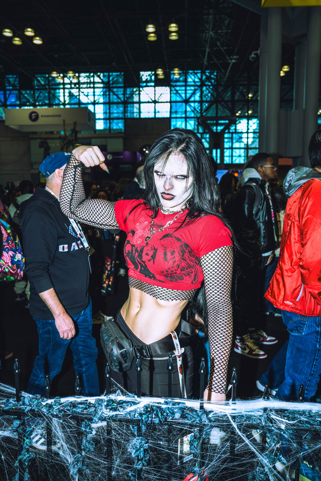XOXO Hellveil Mesh Twofer in Radiant Red/Black