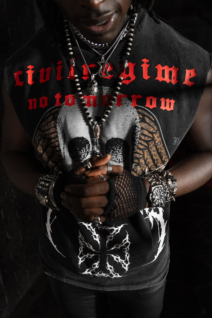 Enter The Black Flame FMR Muscle Tee in Vintage Black