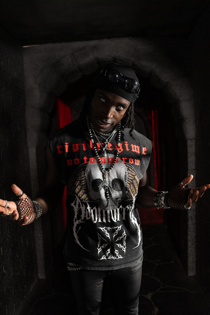 Enter The Black Flame FMR Muscle Tee in Vintage Black