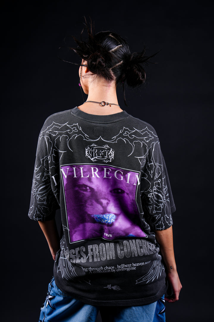 Iced Out American Classic Oversized Tee in Vintage Ashes