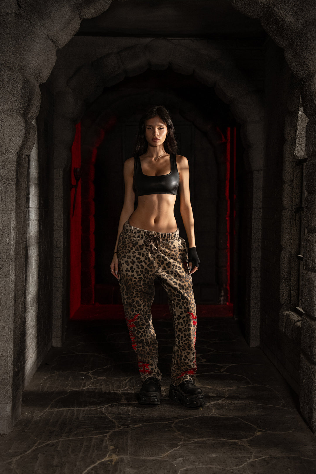 Like There's No Tomorrow Wide Leg Fleece Pants in Leopard Print