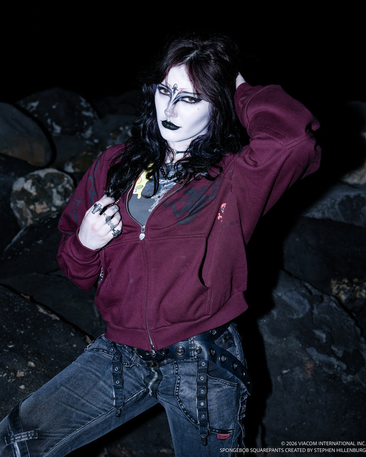 Lost In The Tides Destroy Hoodie in Oxblood