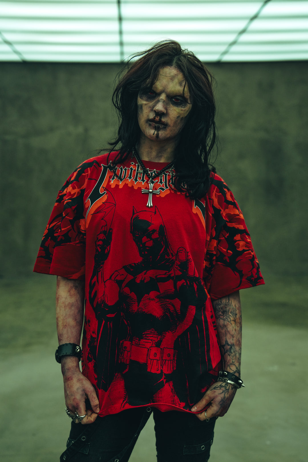 Gotham Calling American Classic Oversized Tee in Radiant Red