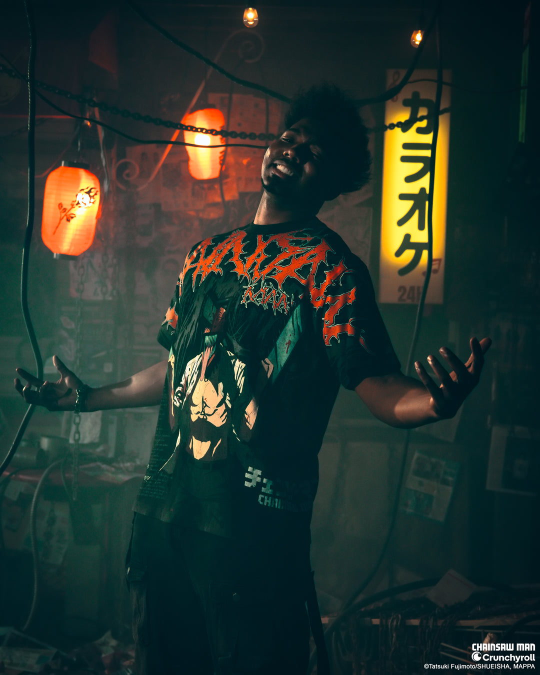 Chainsaws Chaos American Classic Oversized Tee in Vintage Black