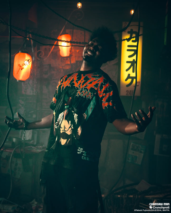 Chainsaws Chaos American Classic Oversized Tee in Vintage Black