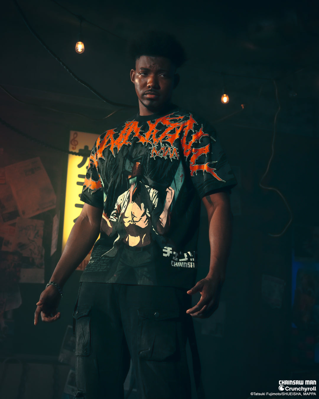 Chainsaws Chaos American Classic Oversized Tee in Vintage Black