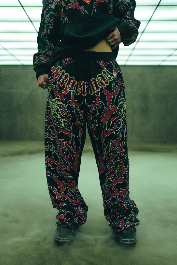 Red Death Wraith Baggy Pants in Black